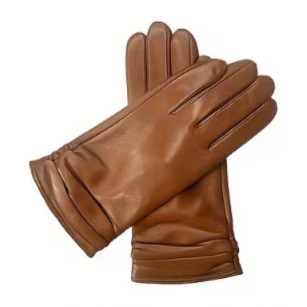 Caramel Brown Leather Gloves